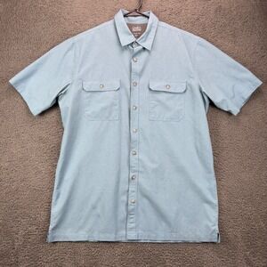 Croft & Barrow Quick Dry Mens Blue Short Sleeve Button Up Shirt LT Tall 8801
